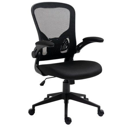 Fauteuil de bureau en maille noir avec accoudoirs réglables - HELIXOR
