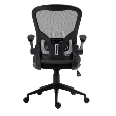 Fauteuil de bureau en maille noir avec accoudoirs réglables - HELIXOR