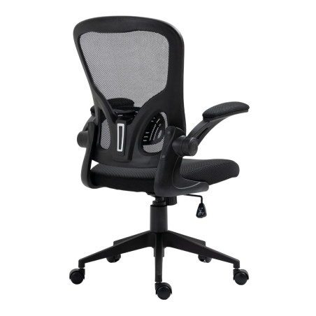 Fauteuil de bureau en maille noir avec accoudoirs réglables - HELIXOR