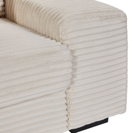 Canapé d'angle gauche convertible crème tissu velours côtelé - ELKOR