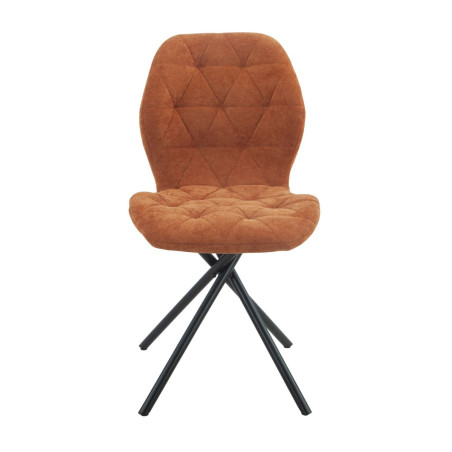 Lot de 4 chaises pivotantes en tissu déperlant terracotta - NOLYOR