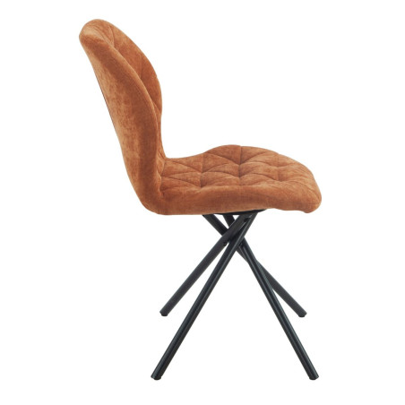 Lot de 4 chaises pivotantes en tissu déperlant terracotta - NOLYOR