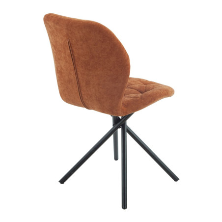 Lot de 4 chaises pivotantes en tissu déperlant terracotta - NOLYOR