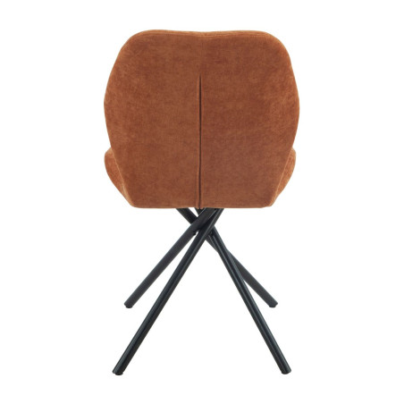 Lot de 4 chaises pivotantes en tissu déperlant terracotta - NOLYOR
