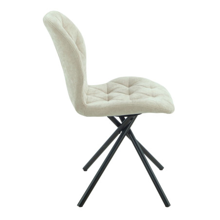 Lot de 4 chaises pivotantes beige à piqûres losanges - NOLYOR