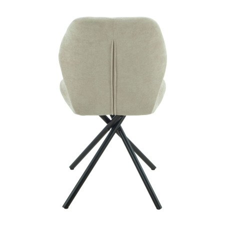 Lot de 4 chaises pivotantes beige à piqûres losanges - NOLYOR