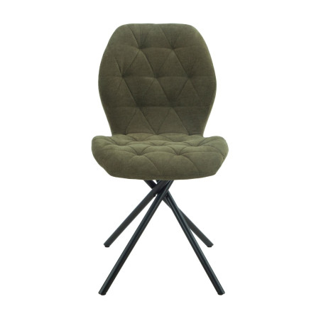 Lot de 4 chaises pivotantes en tissu déperlant vert- NOLYOR