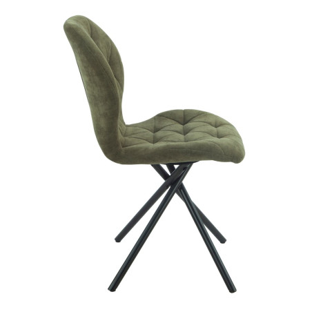 Lot de 4 chaises pivotantes en tissu déperlant vert- NOLYOR