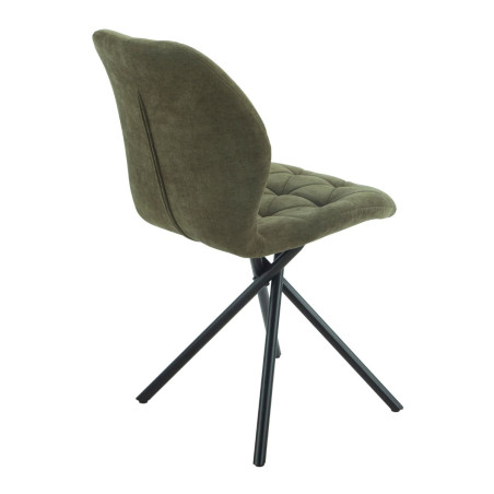 Lot de 4 chaises pivotantes en tissu déperlant vert- NOLYOR