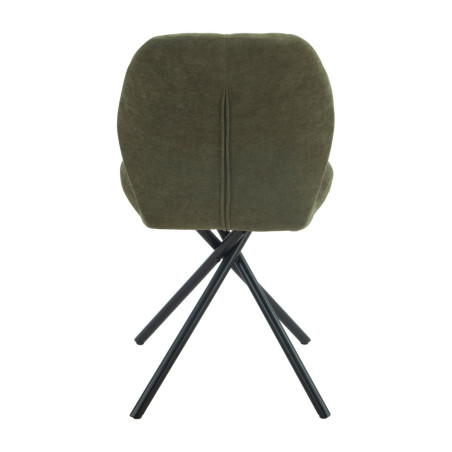Lot de 4 chaises pivotantes en tissu déperlant vert- NOLYOR