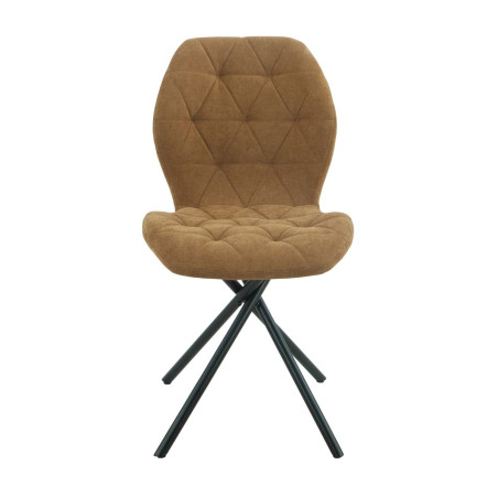Lot de 4 chaises pivotantes camel en tissu déperlant - NOLYOR