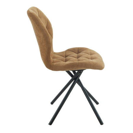 Lot de 4 chaises pivotantes camel en tissu déperlant - NOLYOR