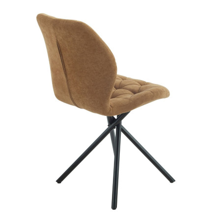 Lot de 4 chaises pivotantes camel en tissu déperlant - NOLYOR