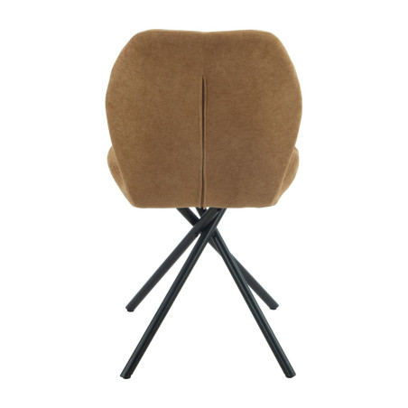 Lot de 4 chaises pivotantes camel en tissu déperlant - NOLYOR