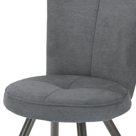 Lot de 2 tabourets de bar matelassée gris pieds métal gris - ELLIPSOR