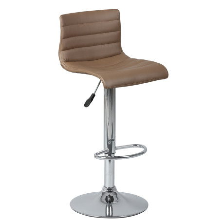 Lot de 2 tabourets de bar marron pied chromé - TERRANCOR