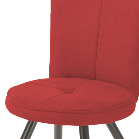Lot de 2 tabourets de bar matelassée rouge pieds métal gris - ELLIPSOR