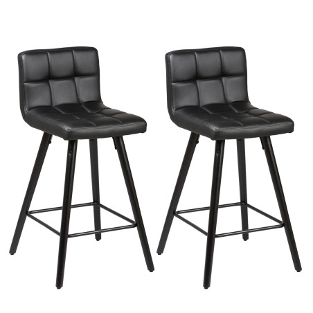 Lot de 2 Tabourets Noirs - SORIN