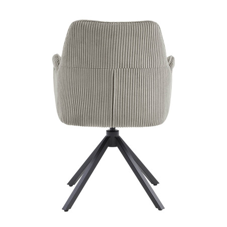 Lot de 2 fauteuils de table pivotants tissu côtelé beige - CORIUS