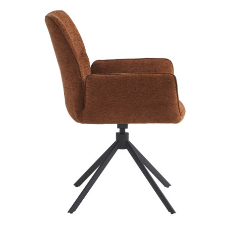 Lot de 2 fauteuils de table pivotants tissu terracotta - CORINE