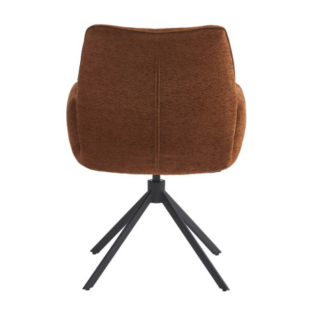 Lot de 2 fauteuils de table pivotants tissu terracotta - CORINE