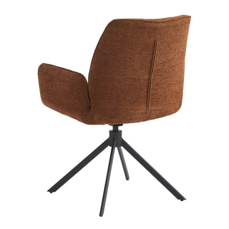 Lot de 2 fauteuils de table pivotants tissu terracotta - CORINE