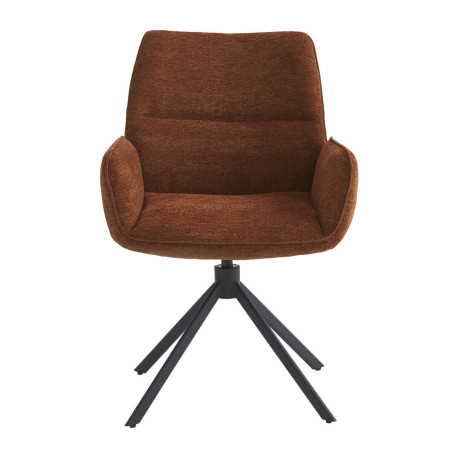 Lot de 2 fauteuils de table pivotants tissu terracotta - CORINE