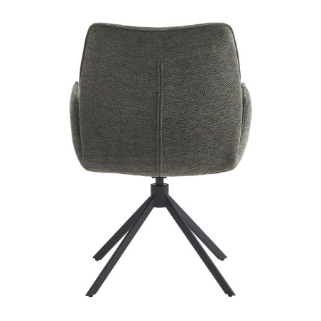 Lot de 2 fauteuils de table pivotants tissu gris anthracite - CORINE