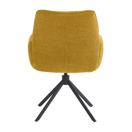 Lot de 2 fauteuils de table pivotants tissu jaune - CORINE