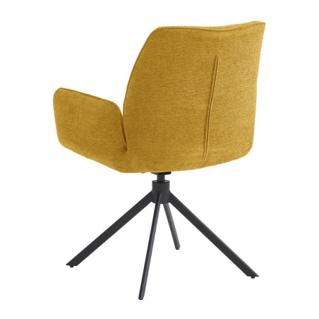 Lot de 2 fauteuils de table pivotants tissu jaune - CORINE