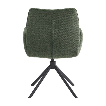 Lot de 2 fauteuils de table pivotants en tissu vert - CORINE
