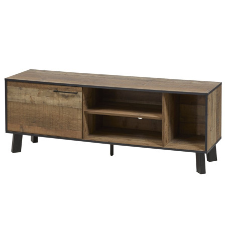 Meuble TV 1 porte aspect bois rustique- NYRIA