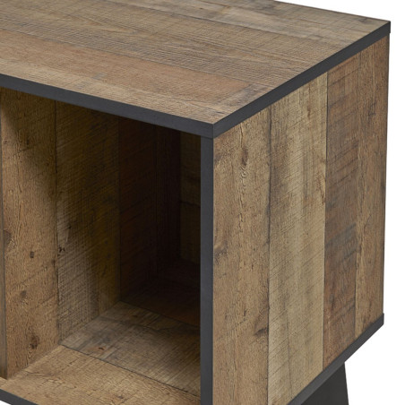 Meuble TV 1 porte aspect bois rustique- NYRIA
