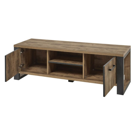 Meuble TV 2 portes chêne artisan et noir graphite - SAMILY