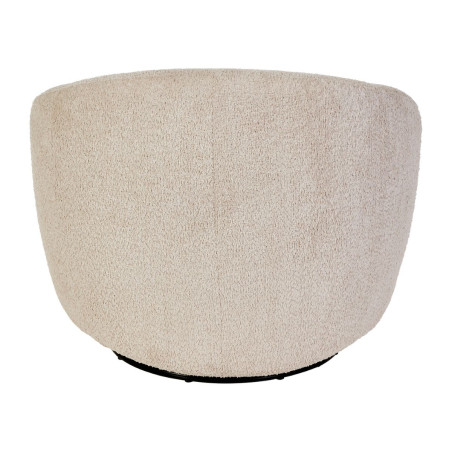 Fauteuil club pivotant en tissu sherpa crème - KATMANDOR