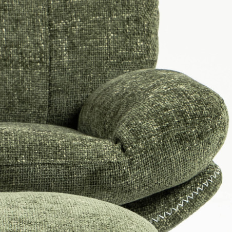 Fauteuil pivotant inclinable avec repose-pieds vert - LOMIA