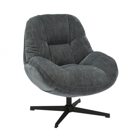 Fauteuil pivotant en tissu polyester gris - NOMIA