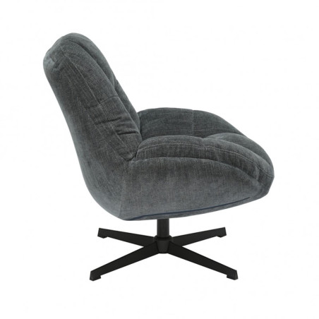 Fauteuil pivotant en tissu polyester gris - NOMIA