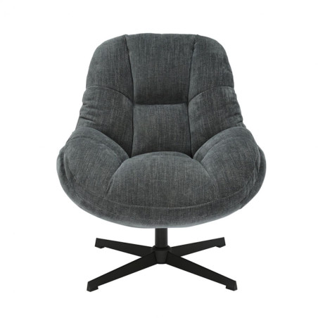 Fauteuil pivotant en tissu polyester gris - NOMIA
