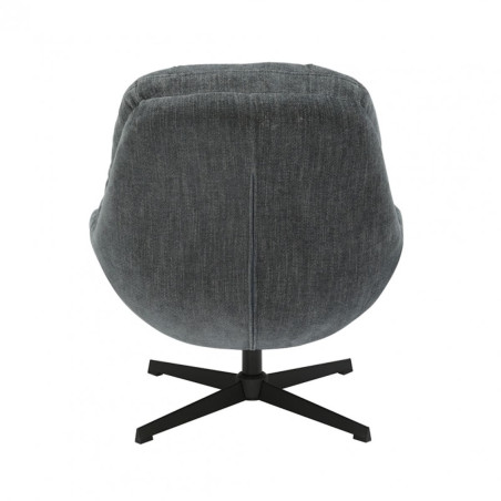 Fauteuil pivotant en tissu polyester gris - NOMIA
