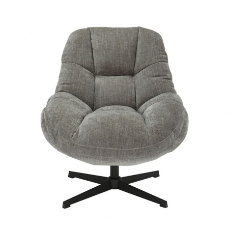 Fauteuil pivotant en tissu polyester taupe - NOMIA