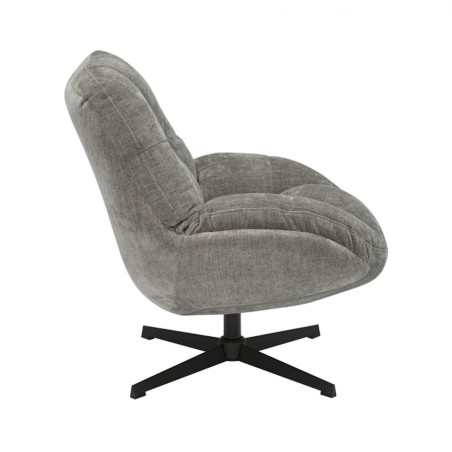 Fauteuil pivotant en tissu polyester taupe - NOMIA