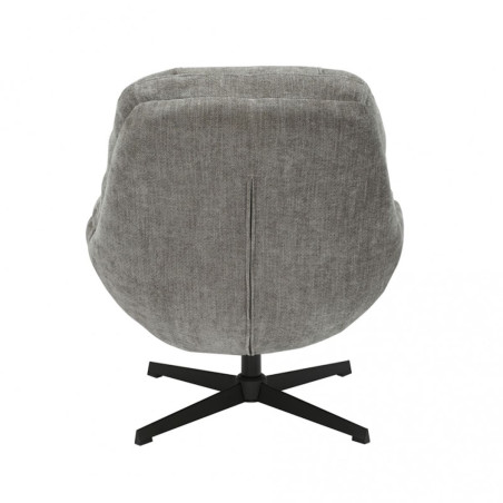 Fauteuil pivotant en tissu polyester taupe - NOMIA
