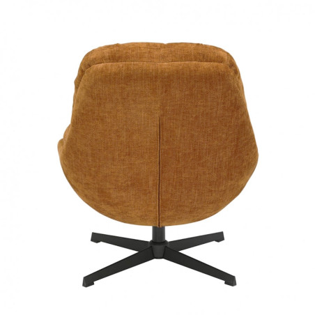 Fauteuil pivotant en tissu polyester jaune moutarde - NOMIA