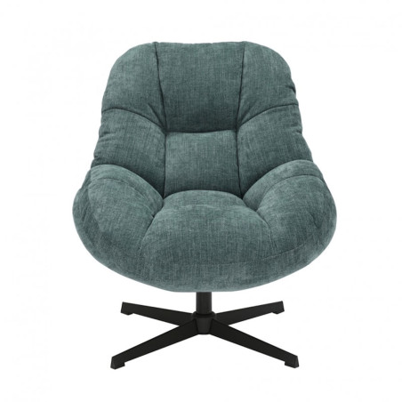 Fauteuil pivotant en tissu polyester vert bleuté - NOMIA