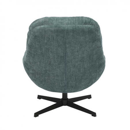 Fauteuil pivotant en tissu polyester vert bleuté - NOMIA