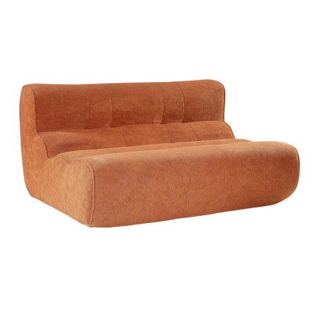 Canapé 2 places mousse polyuréthane tissu velours orange - BLOWOR