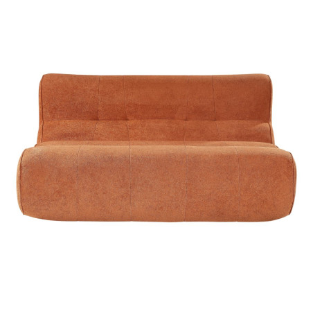 Canapé 2 places mousse polyuréthane tissu velours orange - BLOWOR