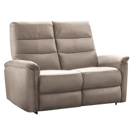 Canapé 2 places fixe en tissu polyester gris - RHODAYOR