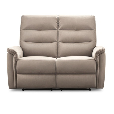 Canapé 2 places fixe en tissu polyester gris - RHODAYOR